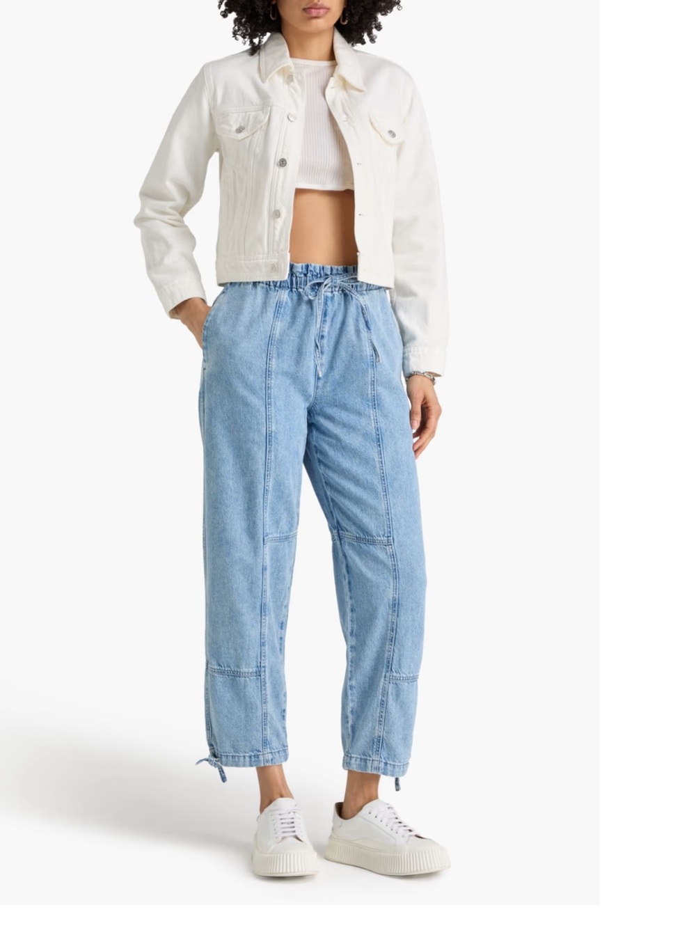 rag & bone NEW Buchanan Jordan light blue drawstring denim joggers jeans SMALL